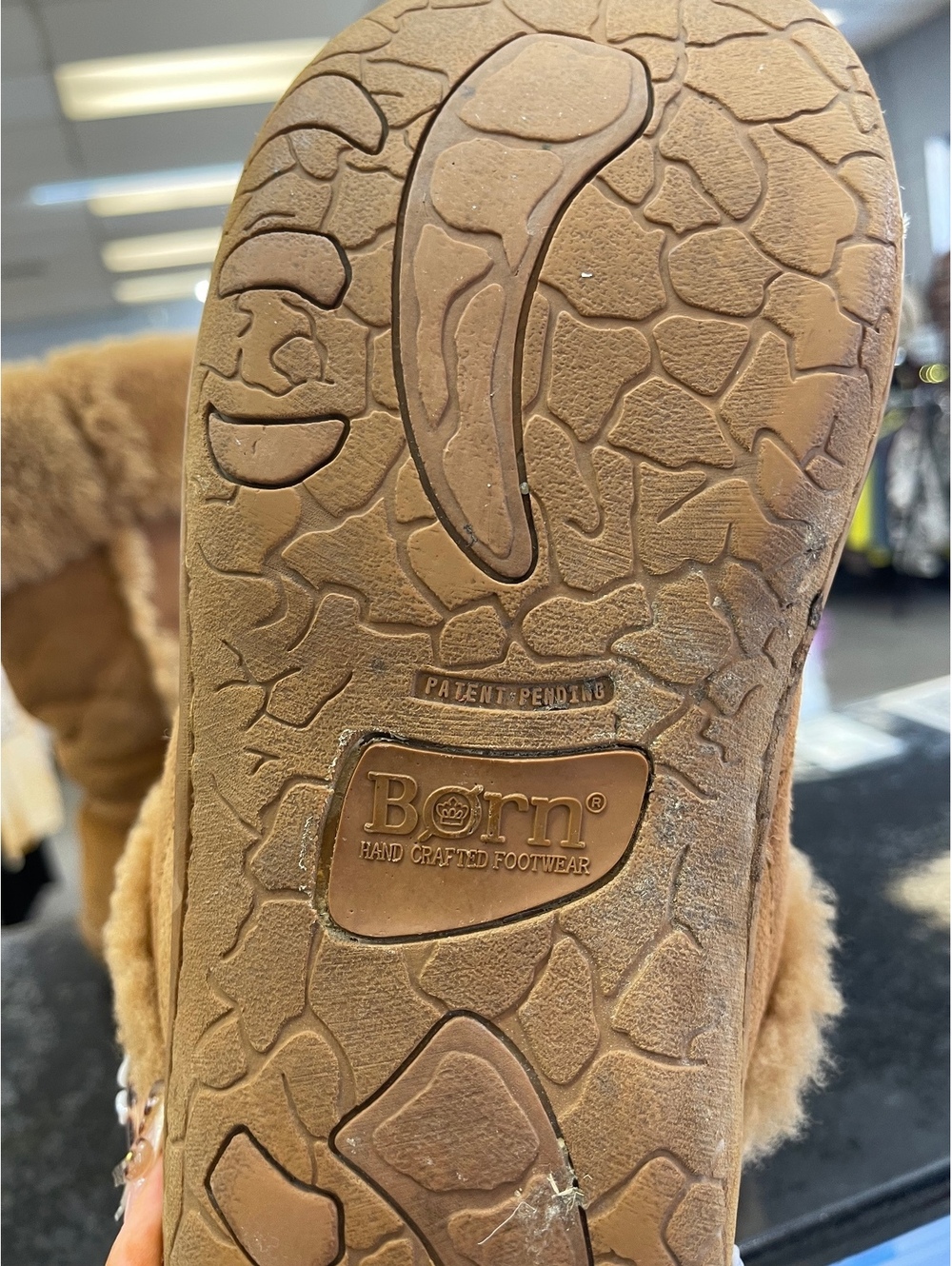 Born Women's Shearling Lined Tan Suede Winter Boots Size 10 - Picture 5 of 6